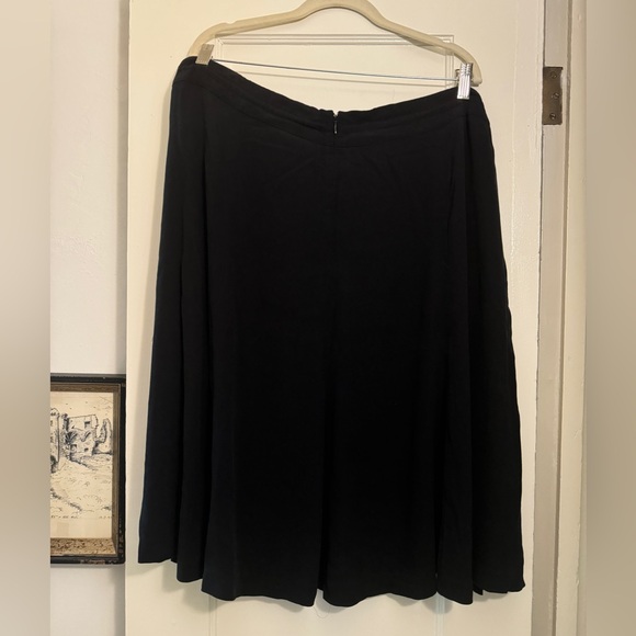COPY - Eileen Fisher Black Silk Drawstring Skirt with Pockets 2X - Picture 4 of 7